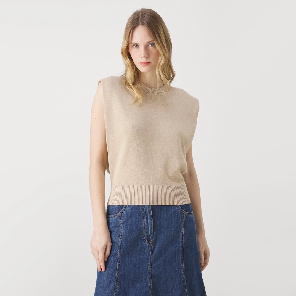 Vanessa Bruno "Cassandra" Knit Top in Beige, size Small